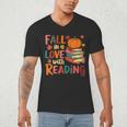 Fall In Love With Reading Autumn Thanksgiving Shirt Teacher Men's V-Neck T-Shirt, novelty gifts, funny gifts Fall In Love With Reading Autumn Thanksgiving Shirt Teacher Men's V-Neck T-Shirt, novelty gifts, funny gifts