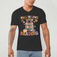 Fall In Love With Reading Halloween Stack Of Book Teacher Men's V-Neck T-Shirt, novelty gifts, funny gifts Fall In Love With Reading Halloween Stack Of Book Teacher Men's V-Neck T-Shirt, novelty gifts, funny gifts