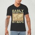 Geography Teacher Easily Distracted By Maps Men's V-Neck T-Shirt, novelty gifts, funny gifts Geography Teacher Easily Distracted By Maps Men's V-Neck T-Shirt, novelty gifts, funny gifts