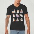 Ghost Book Reading Halloween Books Lover Teacher Kids Men's V-Neck T-Shirt, novelty gifts, funny gifts