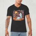 Ghost Book Reading Halloween Books Lover Teacher Men's V-Neck T-Shirt, novelty gifts, funny gifts Ghost Book Reading Halloween Books Lover Teacher Men's V-Neck T-Shirt, novelty gifts, funny gifts