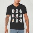 Ghost Reading Books Spooky Librarian Teacher Women Men's V-Neck T-Shirt, novelty gifts, funny gifts Ghost Reading Books Spooky Librarian Teacher Women Men's V-Neck T-Shirt, novelty gifts, funny gifts