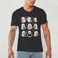 Ghosts With Books Library Halloween Men Women Kids Teacher Men's V-Neck T-Shirt, novelty gifts, funny gifts