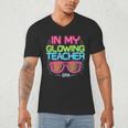 In My Glowing Teacher Era Groovy Colorful Bright Men's V-Neck T-Shirt, novelty gifts, funny gifts