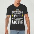 Some Grandpas Play Bingo Real Grandpas Teach Music Teacher Men's V-Neck T-Shirt, novelty gifts, funny gifts