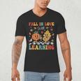 Groovy Fall In Love With Learning Autumn Pumpkin Teacher Men's V-Neck T-Shirt, novelty gifts, funny gifts Groovy Fall In Love With Learning Autumn Pumpkin Teacher Men's V-Neck T-Shirt, novelty gifts, funny gifts