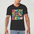 Groovy In My Middle School Era Back To School Teacher Men's V-Neck T-Shirt, novelty gifts, funny gifts