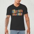Groovy Substitute Teacher Retro Teacher Back To School Men's V-Neck T-Shirt, novelty gifts, funny gifts Groovy Substitute Teacher Retro Teacher Back To School Men's V-Neck T-Shirt, novelty gifts, funny gifts