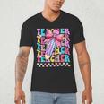 Groovy Teacher Cute Coquette Bow Flower Retro Back To School Men's V-Neck T-Shirt, novelty gifts, funny gifts