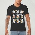 Halloween Ghost Music Teacher Playing Instruments Men's V-Neck T-Shirt, novelty gifts, funny gifts Halloween Ghost Music Teacher Playing Instruments Men's V-Neck T-Shirt, novelty gifts, funny gifts