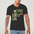 Halloween Skeleton 67 Meme Square Root 4489 Math Teacher Men's V-Neck T-Shirt, novelty gifts, funny gifts