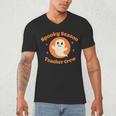 Halloween Teacher Crew Spooky Season Retro Ghost Men's V-Neck T-Shirt, novelty gifts, funny gifts