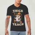 Halloween Teacher Shirts Women School Trick Or Teach Groovy Men's V-Neck T-Shirt, novelty gifts, funny gifts