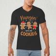 Hangin With My Cookies Gingerbread Women Christmas Teacher Men's V-Neck T-Shirt, novelty gifts, funny gifts