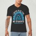 Happy Teacher I Wear Blue For My Students Autism Awareness Men's V-Neck T-Shirt, novelty gifts, funny gifts