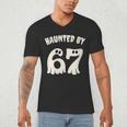 Haunted By 67 Teacher Halloween 6 7 Shirt Men's V-Neck T-Shirt, novelty gifts, funny gifts
