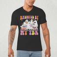 Haunted By My TBR Cute Ghosts Book Reading Teacher Halloween Men's V-Neck T-Shirt, novelty gifts, funny gifts