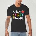 Hello First Grade Team 1st Grade Back To School Teacher Kids Men's V-Neck T-Shirt, novelty gifts, funny gifts