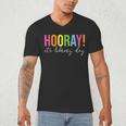Hooray It's Library Day Teacher Reader Books Back To School Men's V-Neck T-Shirt, novelty gifts, funny gifts Hooray It's Library Day Teacher Reader Books Back To School Men's V-Neck T-Shirt, novelty gifts, funny gifts