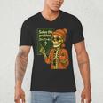 HUGvyn Halloween Skeleton Six Seven 67 Meme PEMDAS Teacher Men's V-Neck T-Shirt, novelty gifts, funny gifts