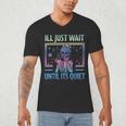 I'Ll Just Wait Until It's Quiet Skeleton Messy Bun Teacher Men's V-Neck T-Shirt, novelty gifts, funny gifts