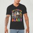 Inclusion Isnt Scary Halloween Skeleton Ghost Sped Teacher Men's V-Neck T-Shirt, novelty gifts, funny gifts