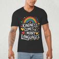 Kindness Comes In Many Languages ESL English Teacher Men's V-Neck T-Shirt, novelty gifts, funny gifts