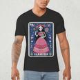 La Maestra Halloween Mexican Bingo Card Teacher Lottery Card Men's V-Neck T-Shirt, novelty gifts, funny gifts La Maestra Halloween Mexican Bingo Card Teacher Lottery Card Men's V-Neck T-Shirt, novelty gifts, funny gifts
