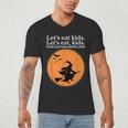 Let's Eat Kids Punctuation Saves Live Witch Grammar Teacher Men's V-Neck T-Shirt, novelty gifts, funny gifts