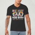 Most Likely To Read Books All Summer Teacher Student Men's V-Neck T-Shirt, novelty gifts, funny gifts Most Likely To Read Books All Summer Teacher Student Men's V-Neck T-Shirt, novelty gifts, funny gifts