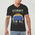 Literacy For All Visually Impaired Braille Teacher The Blind Men's V-Neck T-Shirt, novelty gifts, funny gifts Literacy For All Visually Impaired Braille Teacher The Blind Men's V-Neck T-Shirt, novelty gifts, funny gifts