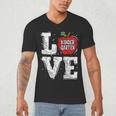 LOVE Kindergarten Teacher Student School Apple Men's V-Neck T-Shirt, novelty gifts, funny gifts