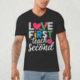 Love Them First Teach Them Second Teacher Student Love Quote Men's V-Neck T-Shirt, novelty gifts, funny gifts Love Them First Teach Them Second Teacher Student Love Quote Men's V-Neck T-Shirt, novelty gifts, funny gifts