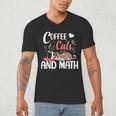 I Love Math Cats And Coffee Heart Mathematics Teacher Men's V-Neck T-Shirt, novelty gifts, funny gifts