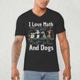 I Love Maths And Dogs Puppy Dog Lover Teacher Student Men's V-Neck T-Shirt, novelty gifts, funny gifts