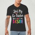 Matching Co-Teacher Best Friend She's My Bestie Work Team Men's V-Neck T-Shirt, novelty gifts, funny gifts Matching Co-Teacher Best Friend She's My Bestie Work Team Men's V-Neck T-Shirt, novelty gifts, funny gifts
