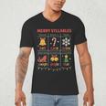 Merry Syllables Teacher Christmas Educational Kids Men's V-Neck T-Shirt, novelty gifts, funny gifts