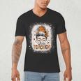 Messy Bun Spooky Teacher Bleached Halloween Teachers Men's V-Neck T-Shirt, novelty gifts, funny gifts Messy Bun Spooky Teacher Bleached Halloween Teachers Men's V-Neck T-Shirt, novelty gifts, funny gifts