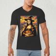 Mona Lisa Pumpkin Halloween Art Teacher Witchy Women Kids Men's V-Neck T-Shirt, novelty gifts, funny gifts