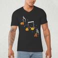 Music Note Pumpkin Fall Music Teacher Halloween Costume Men's V-Neck T-Shirt, novelty gifts, funny gifts