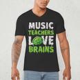 Music Teachers Love Brains Cute Teaching Halloween Men's V-Neck T-Shirt, novelty gifts, funny gifts