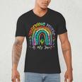 Musical Teacher Teaching Music Is My Jam Rainbow Tie Dye Men's V-Neck T-Shirt, novelty gifts, funny gifts