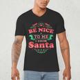 Be Nice To Me I Know Santa Teacher Christmas Men Women Men's V-Neck T-Shirt, novelty gifts, funny gifts