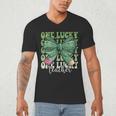One Lucky Teacher Coquette Bow St Patricks Day Teacher Men's V-Neck T-Shirt, novelty gifts, funny gifts One Lucky Teacher Coquette Bow St Patricks Day Teacher Men's V-Neck T-Shirt, novelty gifts, funny gifts