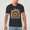One Thankful Teacher Thanksgiving Rainbow Leopard Fall Men's V-Neck T-Shirt, novelty gifts, funny gifts One Thankful Teacher Thanksgiving Rainbow Leopard Fall Men's V-Neck T-Shirt, novelty gifts, funny gifts