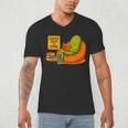 Pickle Reading Books Bookworm Teacher Librarian Kids Retro Men's V-Neck T-Shirt, novelty gifts, funny gifts