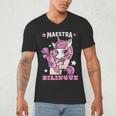 Pink Unicorn Spanish Teacher Regalos Para Bilingue Teacher Men's V-Neck T-Shirt, novelty gifts, funny gifts
