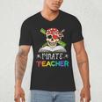 Pirate Teacher Halloween Skull Adult Men's V-Neck T-Shirt, novelty gifts, funny gifts Pirate Teacher Halloween Skull Adult Men's V-Neck T-Shirt, novelty gifts, funny gifts