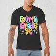 Preppy Fourth Grade Back To School 4th Grade Teacher Girls Men's V-Neck T-Shirt, novelty gifts, funny gifts
