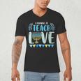 I Promise To Teach Love Hanukkah Chanukah Jewish Teacher Men's V-Neck T-Shirt, novelty gifts, funny gifts